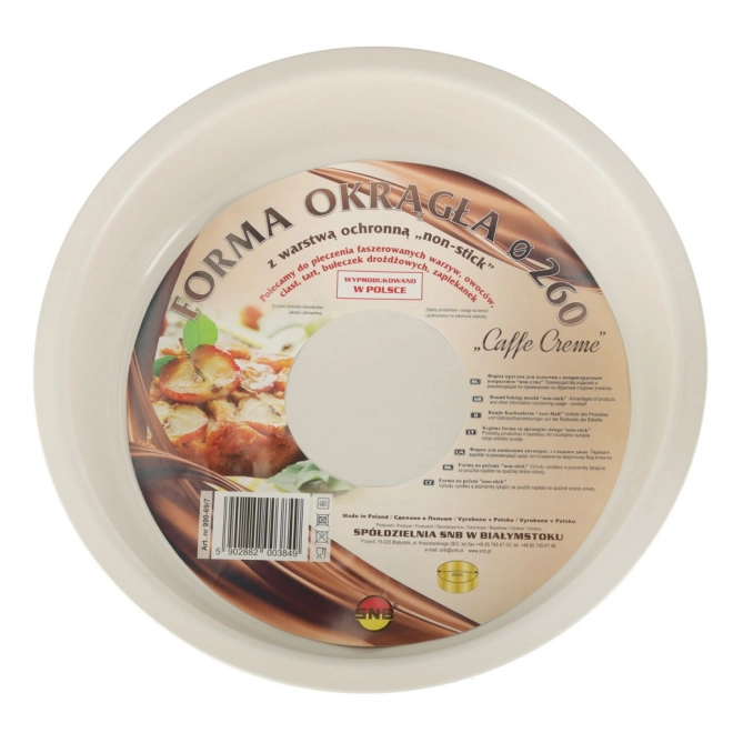 Ronde vorm voor het bakken van taarten, quiche 26 cm bruin