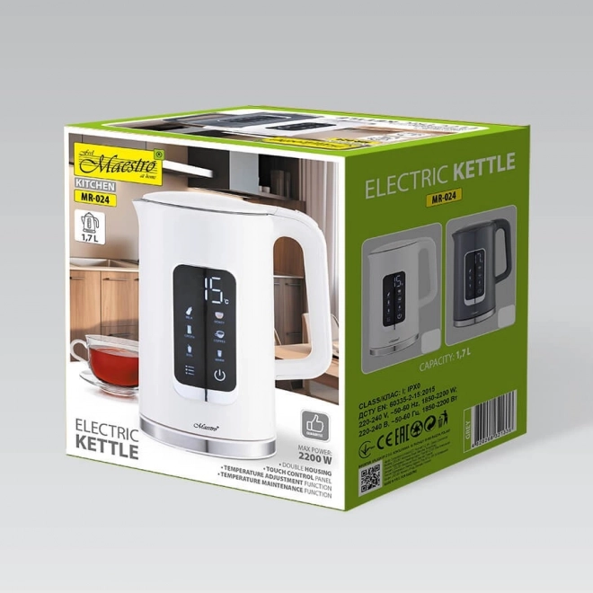 Elektrische waterkoker met instelbare temperatuur 1,7l 2200W