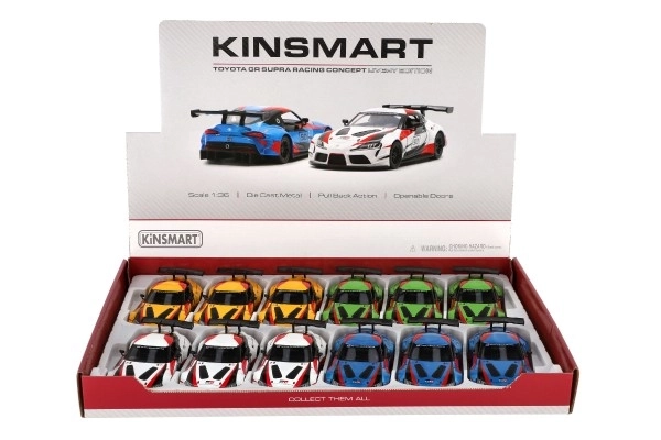 Auto Kinsmart Toyota GR Supra Racing metaal 13 cm
