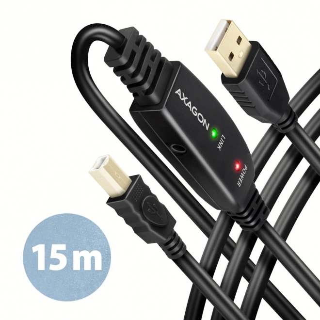 ADR-215B USB 2.0 A-M -> B-M actieve verbindingskabel/versterker 15 m