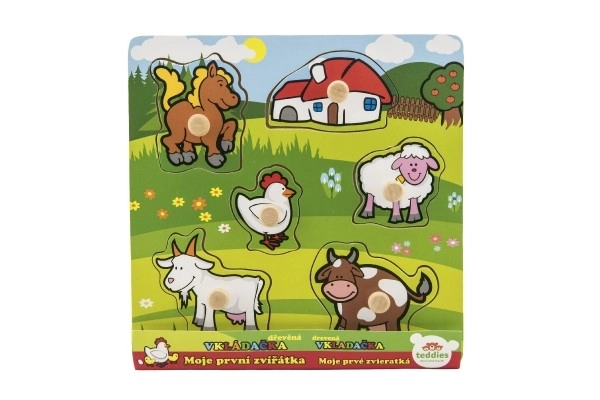 Insteekspel Mijn eerste dieren - 6 stukjes