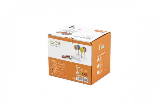 Houten gekleurde lolly's Viga - set van 6 stuks