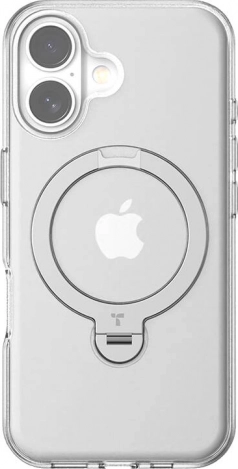 Torras Ostand Spin transparante hoes voor iPhone 16