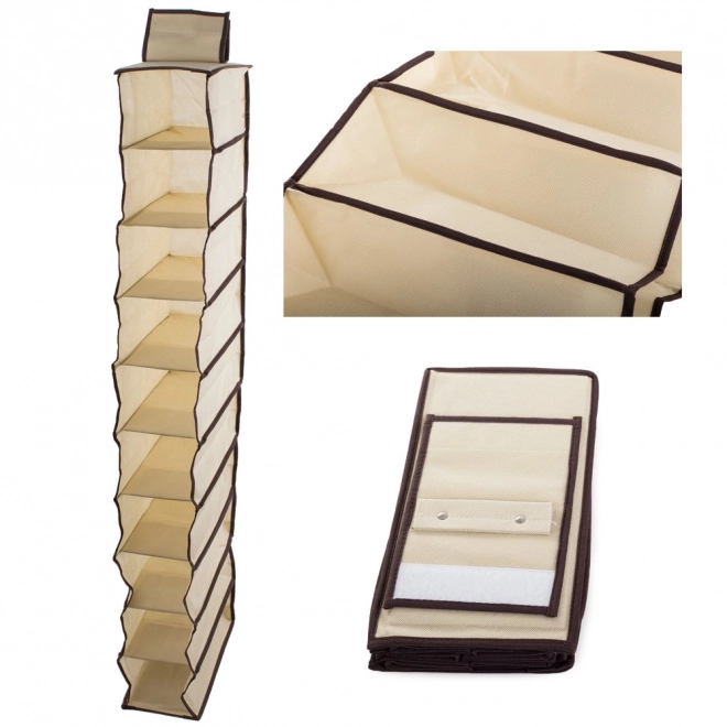 Hangende organizer voor kledingkast met tien planken