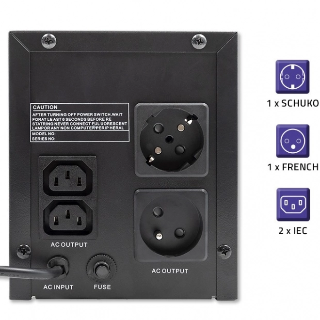 Back-up stroombron UPS Qoltec 1200VA 720W