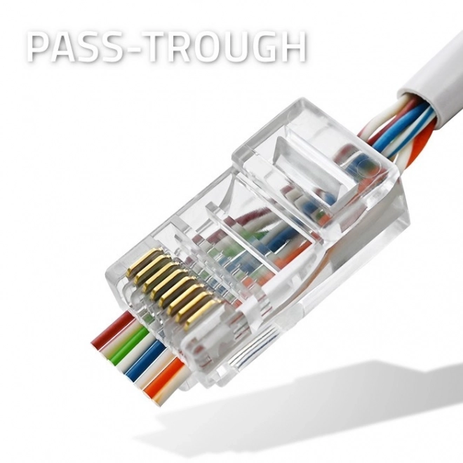 Doorgang connector RJ45 CAT5e UTP Vergulde contacten 100 stuks