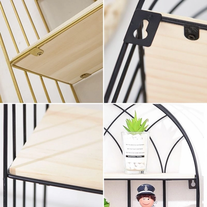 Wandplank, zwart, decoratief, stijl LOFT - hoogte 45 cm