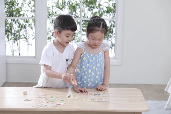 VIGA educatief spel houten puzzel om zintuigen te leren
