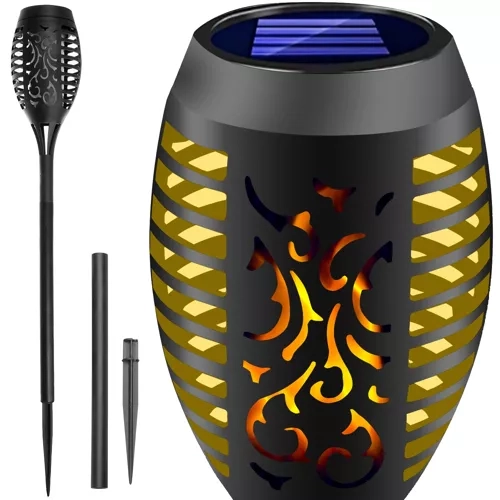 Zonne tuinlamp met effect van brandende vlam