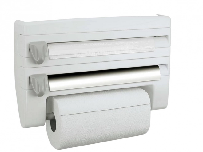 Dispenser voor folies en papieren handdoeken 4-in-1