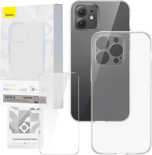 Transparante hoes en gehard glas BASEUS CORNING voor iPhone 12