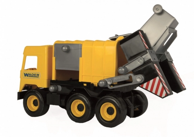 Gele vuilniswagen Wader Middle Truck, 42 cm, in doos