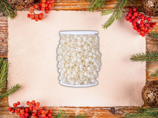 Parelslinger witte parels kerstboomdecoratie