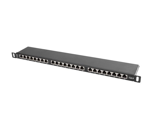Patch panel 24 poorten kat. 6 zwart