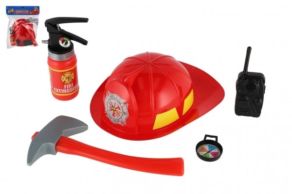 Brandweer speelset voor kinderen met helm en accessoires