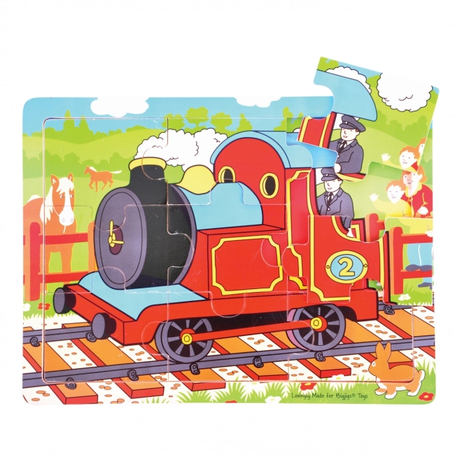 Bigjigs Toys Houten puzzel trein 9 stukken