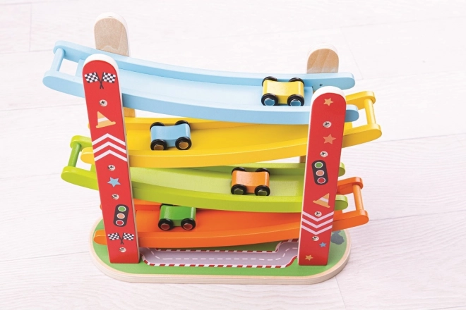 Houten racebaan voor auto's van Bigjigs Toys