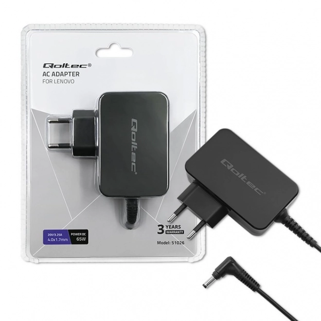 Opladeradapter Qoltec voor Lenovo 65W 20V 3.25A