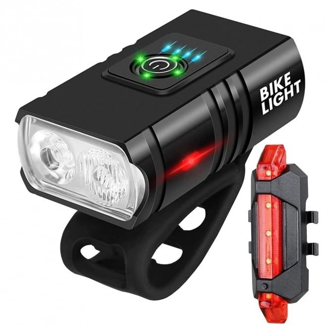 Set van LED-fietslampen met USB-opladen