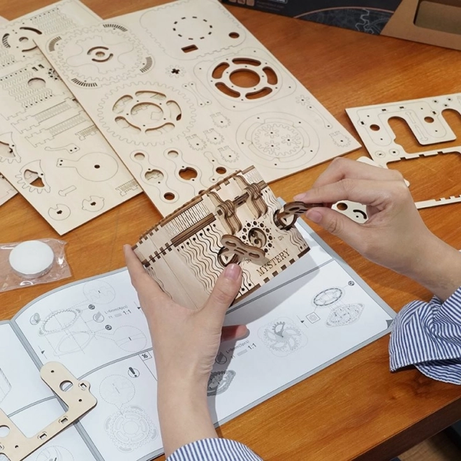 RoboTime 3D houten mechanische puzzel-sieradendoos
