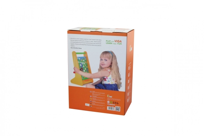 Houten doolhof met autootje