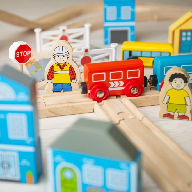 Bigjigs Rail Houten Treinset stad en dorp 101 stukken