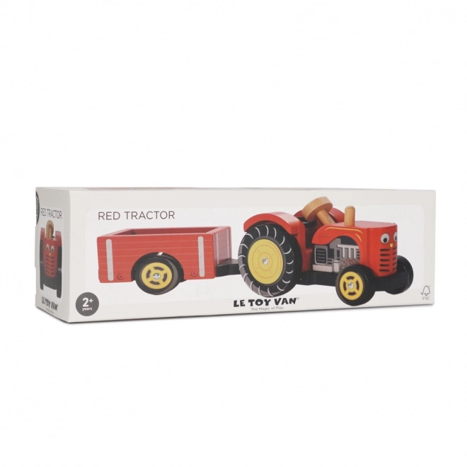 Le Toy Van rode tractor en aanhanger