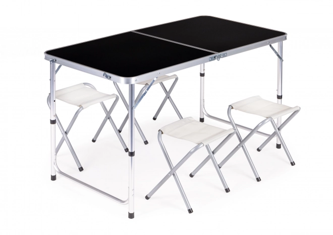 Opvouwbare kampeerset met tafel en vier stoelen