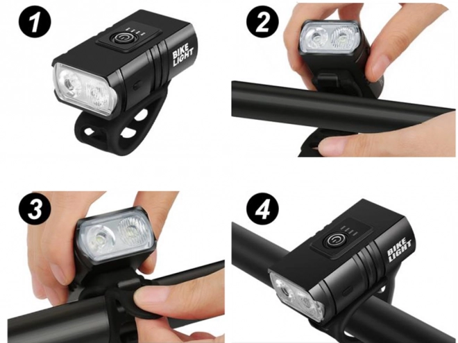 Set van LED-fietslampen met USB-opladen