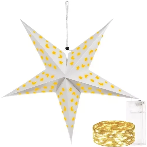 Verlichte papieren ster LED 50 cm