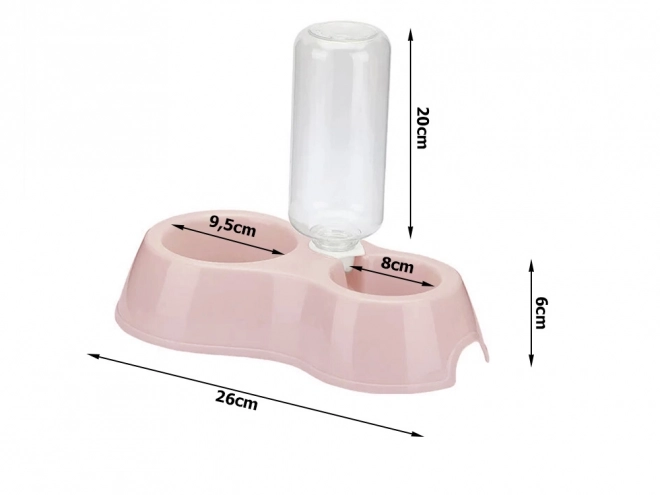 Dubbele kom met waterdispenser voor honden en katten