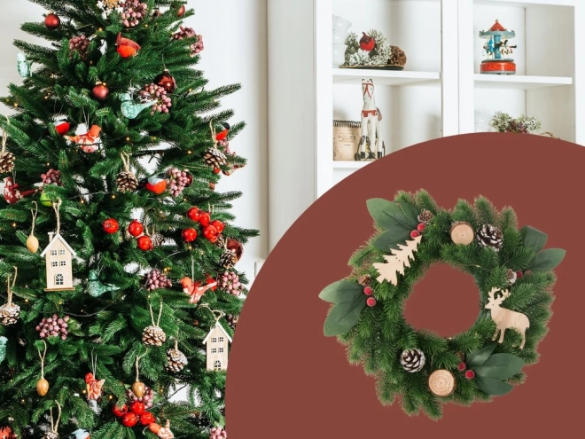 Kerst LED krans met decoraties