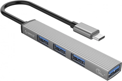 ORICO USB-C hub met USB 3.0 en 3× USB 2.0, grijs