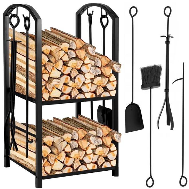 Houtopslagstandaard met accessoires