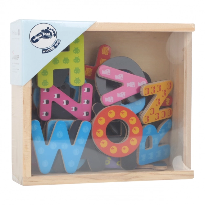 Small Foot Houten kleurrijke magnetische letters 37 stuks