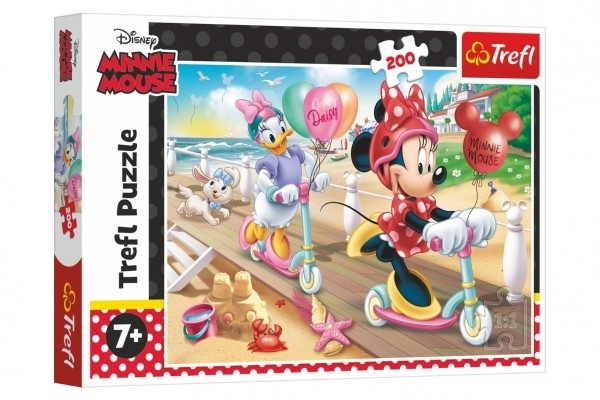 Puzzel 200 stukjes Minnie op het strand Disney Minnie