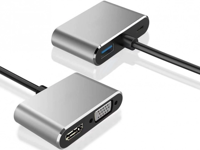 Adapter USB-C HDMI 4K VGA Hub met Power Delivery