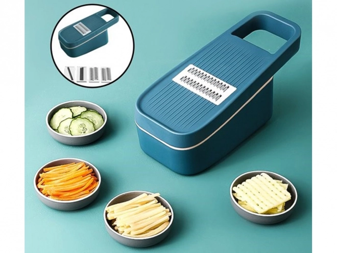 Multifunctionele fruit- en groentesnijder met afdruiprek