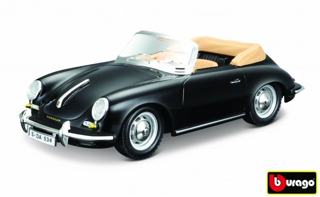 Bburago Porsche 356 B Cabriolet zwart 1:24