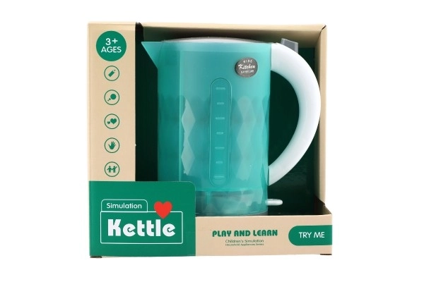 Turquoise waterkoker met geluid- en lichteffecten