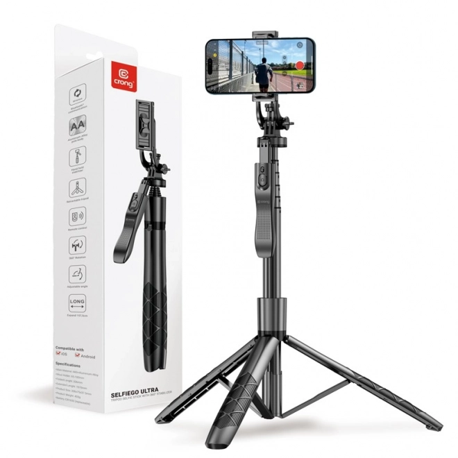 SelfieGo Ultra uitbreidbare selfie stick met Bluetooth statief