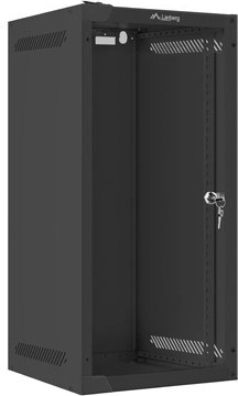 Wandgemonteerde 10" netwerk­kast 12U 280×310 mm, zwart, FLAT PACK