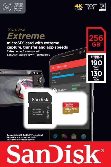 SanDisk Extreme microSDXC geheugenkaart 256GB