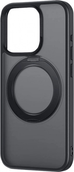 Telefoonhoesje met standaard Baseus SkyRing 360° voor iPhone 15 + gehard glas en reinigingsset (zwart)