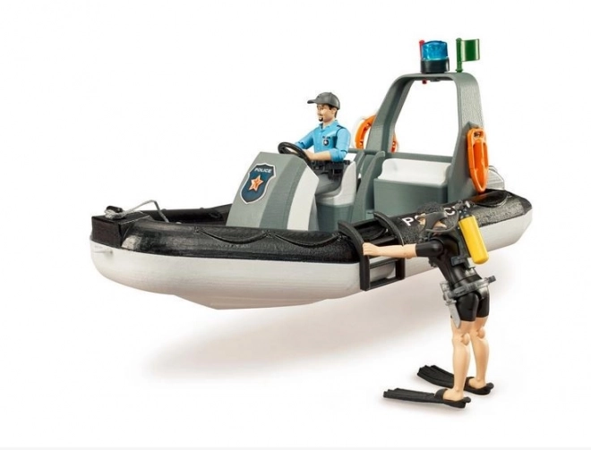 Bruder Politieboot met Agent en Duiker