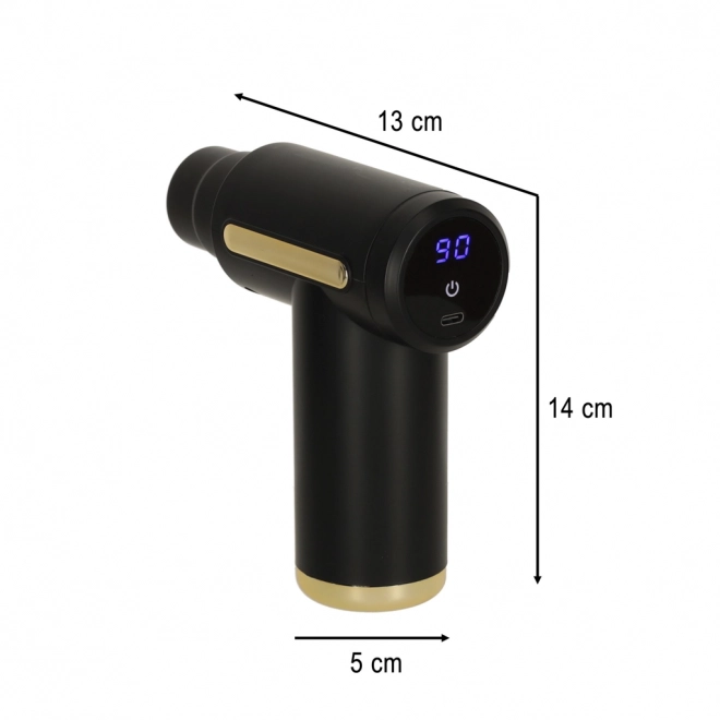 Massagepistool LED 4v1 zwart