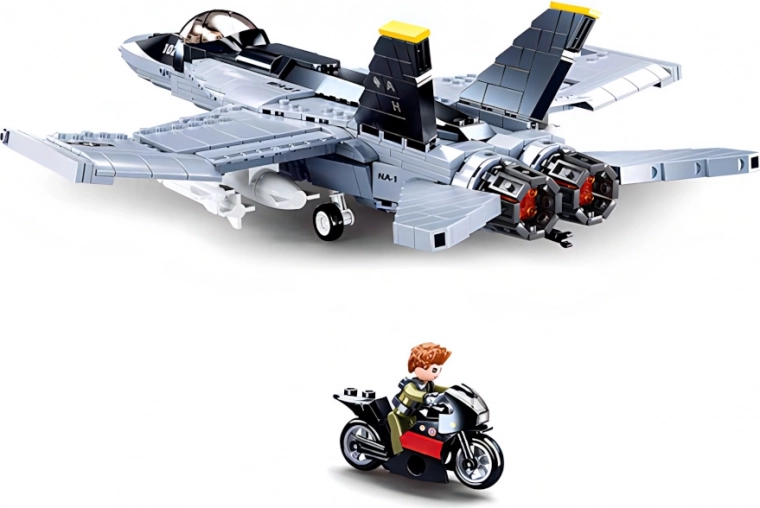 Actiespel met minifiguur en motor