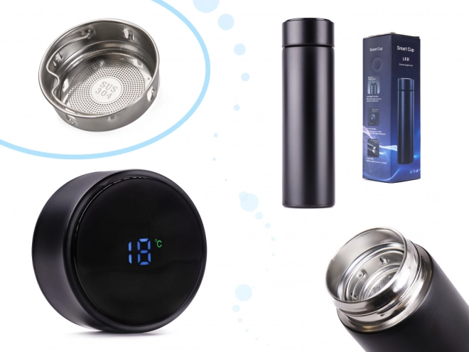 Thermosbeker met LED-scherm 500 ml zwart