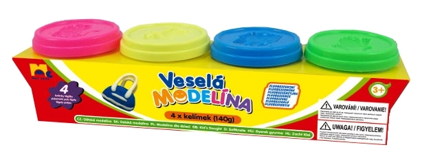 Modelineklei 4x 140g neonkleuren
