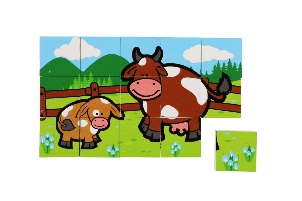 Houten blokken Mijn eerste diertjes 15 stuks